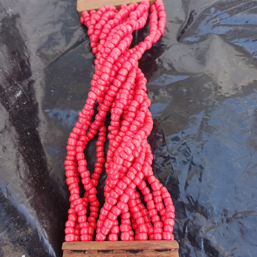 Handcrafted Red Seed Bead Cuff Bracelet - Stunning Multi-Strand Design